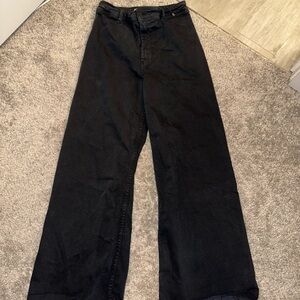ZARA Black Wide-Leg Jeans